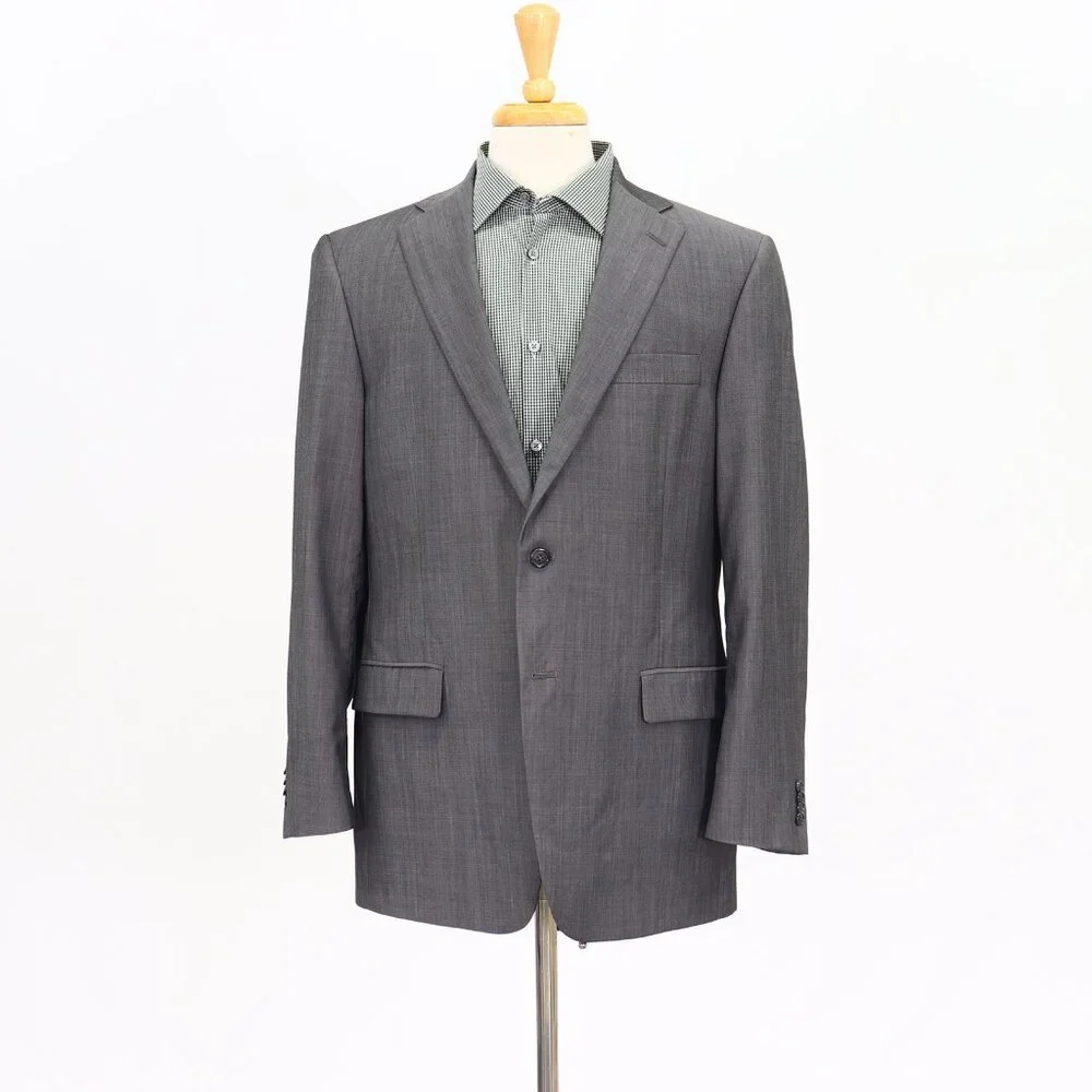 Hart Schaffner Marx 42R Gray Solid 2-Button Sport Coat Blazer Jacket T182